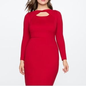 Eloquii red twist front dress